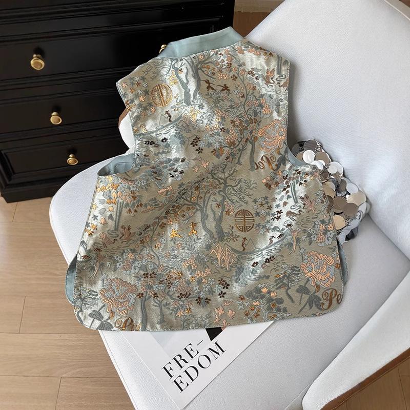 Button Sleeveless Vest Top Women's High-end Vest Women's Small Vest