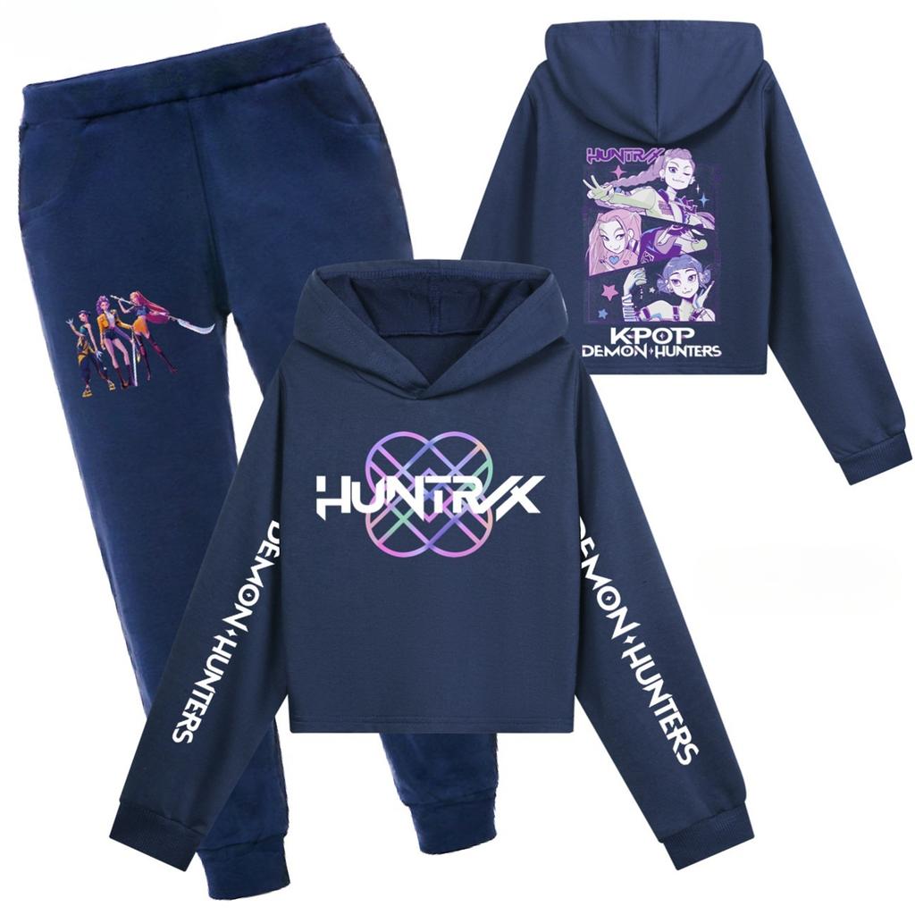 Children's Hooded Top And Pants Two-piece Tracksuit Set Long-sleeved Printed Sweatshirt Set