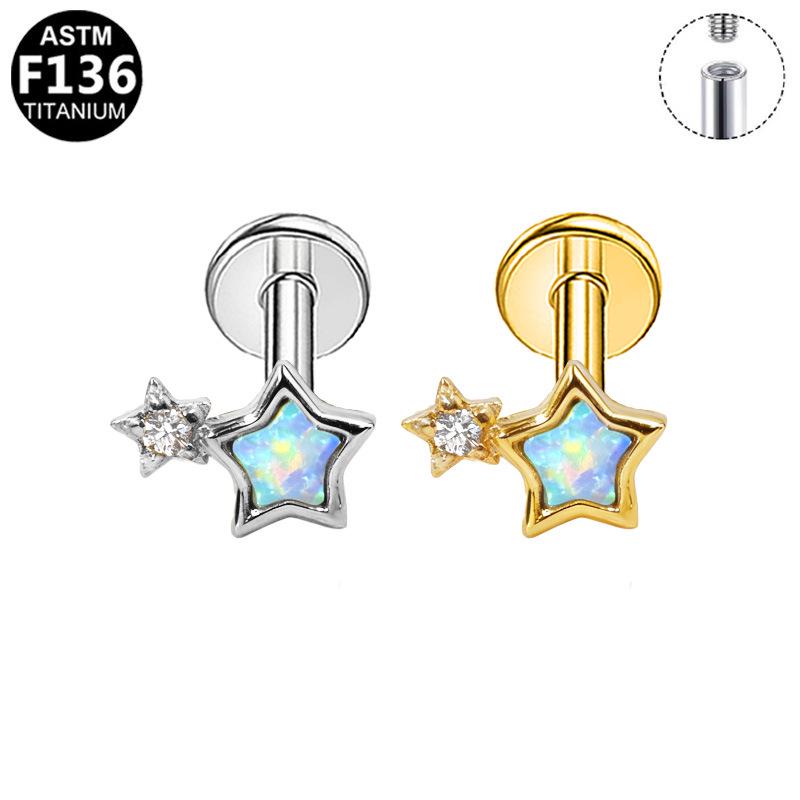 G23 Titanium Star Wing Ear Stud - Designer Style, Fashionable and Simple Piercing Jewelry