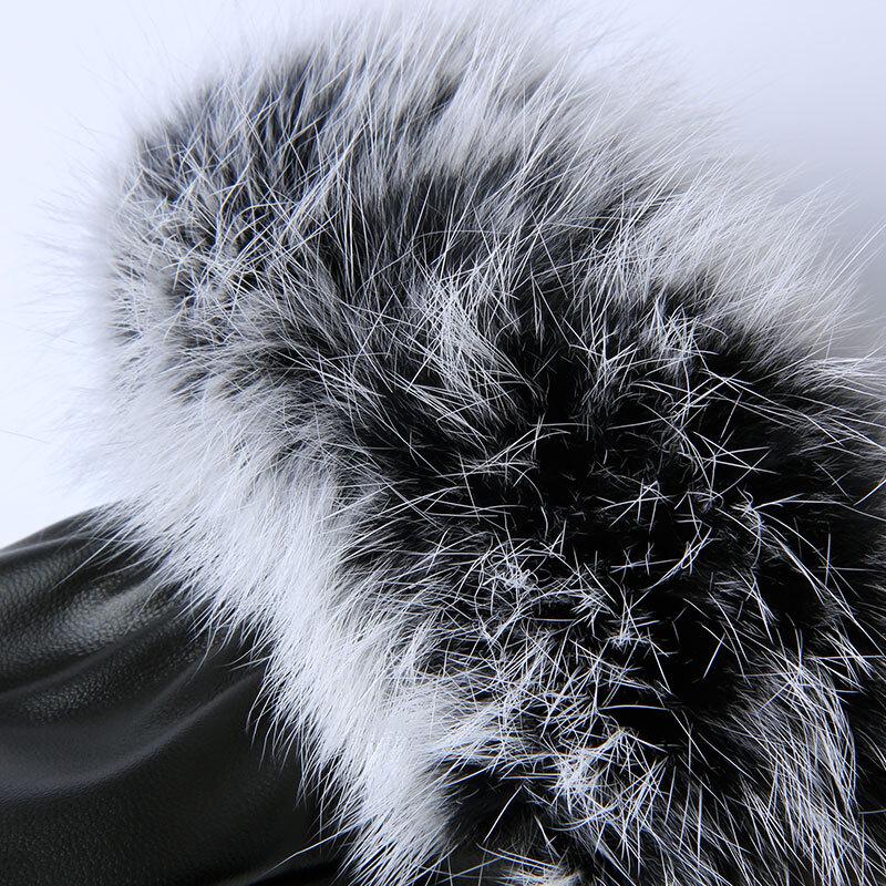 Hengyuanxiang Women's Winter Touchscreen Fleece Leather Gloves