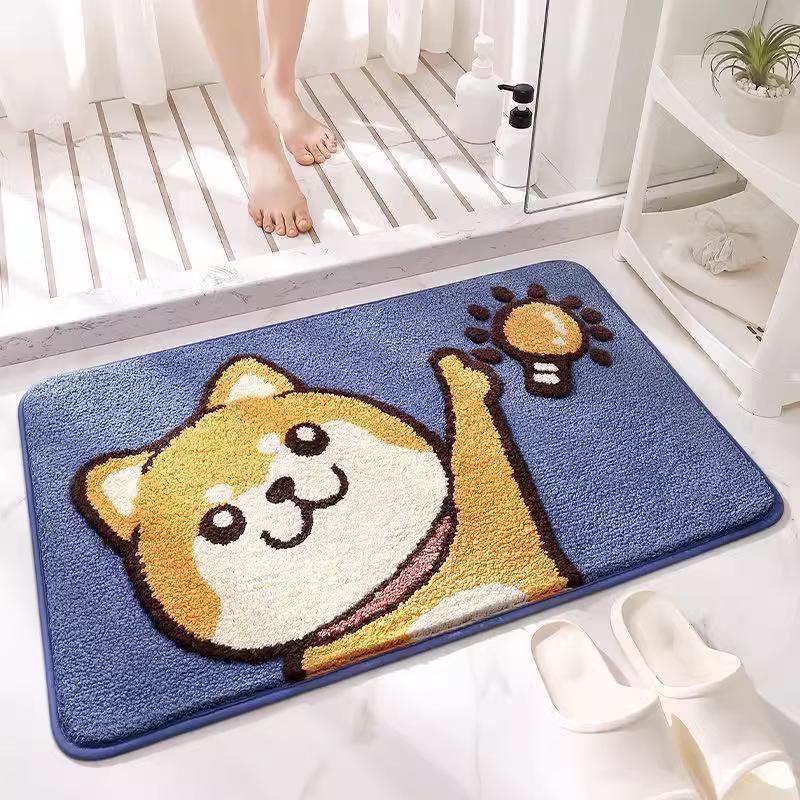 Adorable Imitation Cashmere Absorbent Bathroom Mat Carpet for Bedroom & Toilet