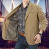 Men's Cotton Blazer: Spring/Autumn Casual Solid Color Trend, Plus Size Available.