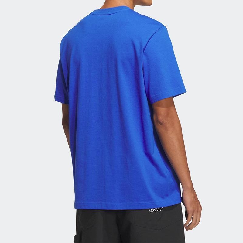 Adidas SS25 Grfx Sports Casual Soft Comfortable Crew Neck Short Sleeve T-Shirt Men Tops Blue JX2636