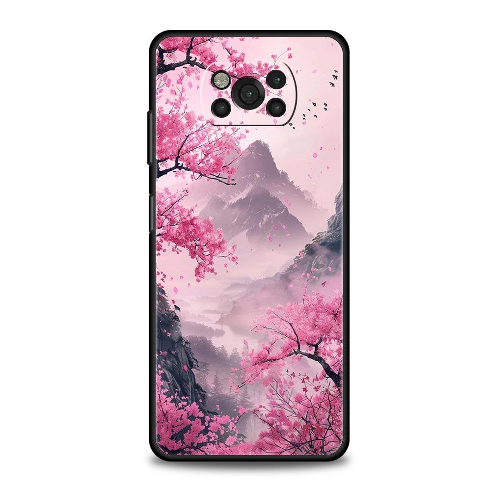 Pink Sunset Mountain Phone Case Cover  for Xiaomi Poco F7 Ultra F6 F5 F4 F3 X6 X5 X4 X3 NFC C51 C55 M4 GT 5G Soft TPU Shell Bags