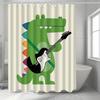 Cartoon Crocodile Washable Dirt-Resistant Shower Curtain Shower Head Waterproof Polyester Bath Curtain For Home Decor