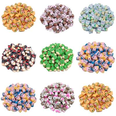 Hanmade 10pcs Cartoon Ice Cream Loose Beads Loose Beads for Jewelry Making Handmade Materials Soft Pottery Fashion Beads Creative Beads