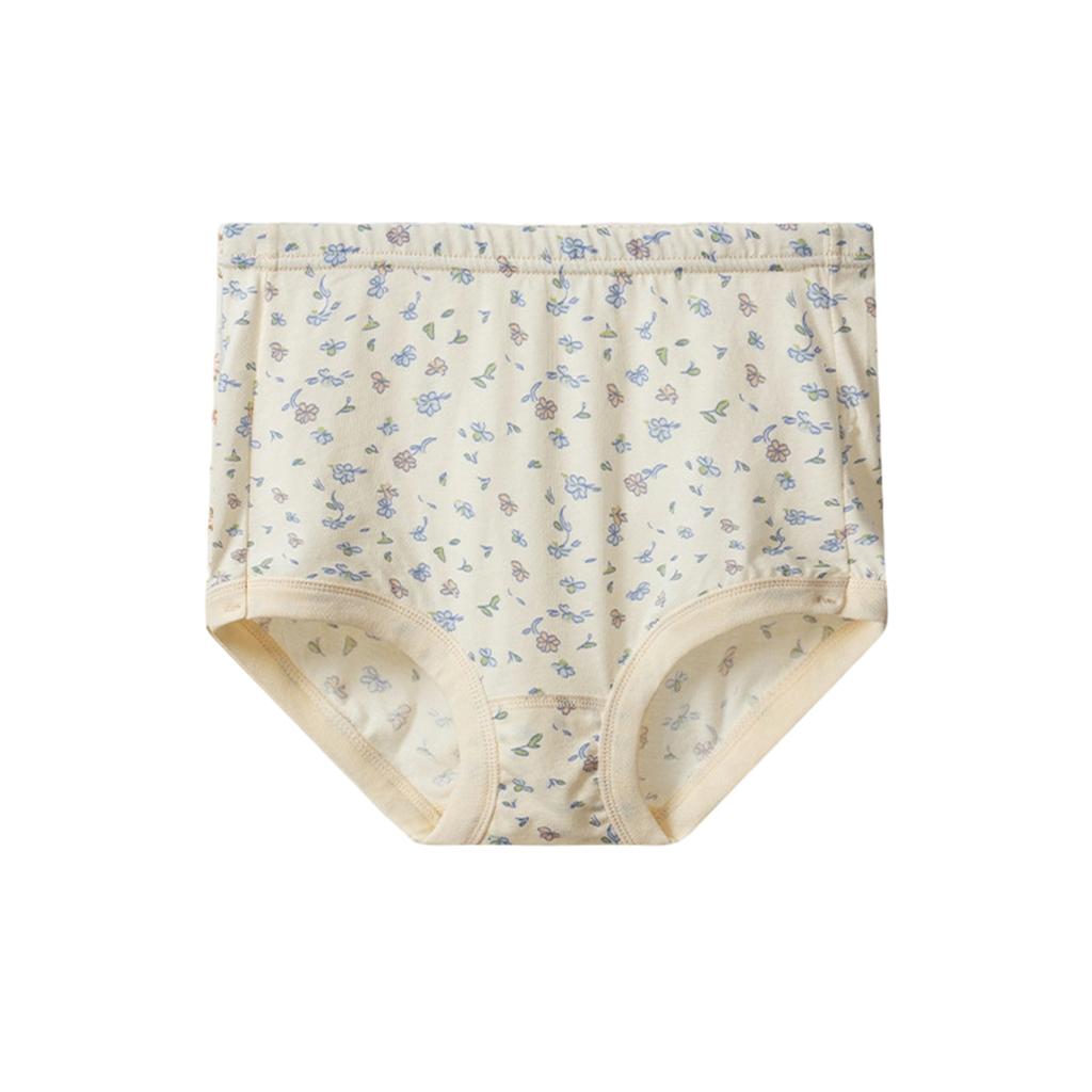 Girls Cotton Briefs Soft Breathable Underwear for Kids Classic High Waist Comfortable Fit Floral Print