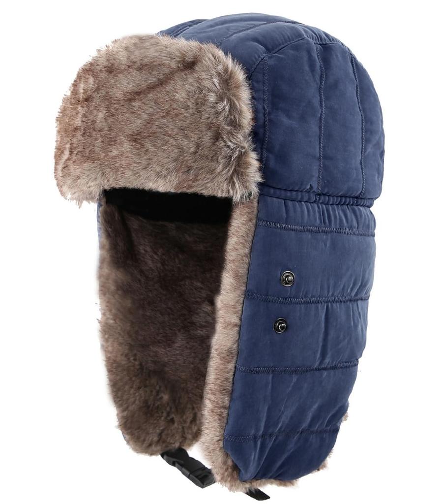 Conectaile Outdoor Unisex Winter Warm Pilot Cap with Ear Windproof Trapper Hat with Navy Blue Flaps, Mask,