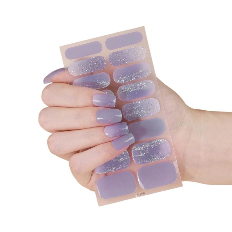 Strong Adhesive Nail Strips Polish Film Decals Stick On Art Decals Without LED Lamps Curing Stylish and Long Lasting