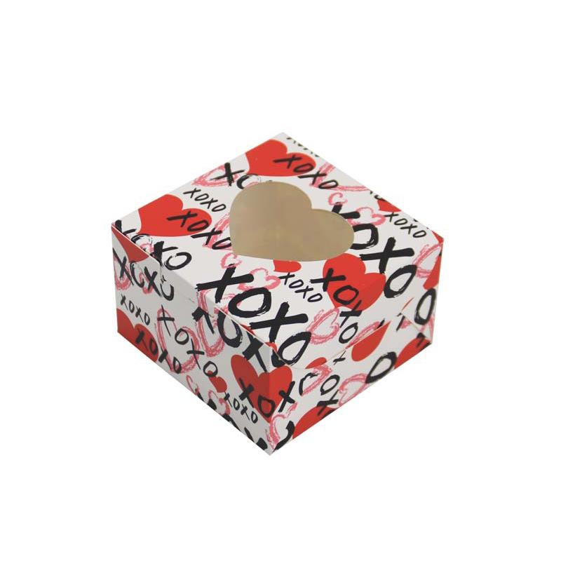 WTEMPO Foldable DIY Valentine's Day Heart-shaped Design Clear Window Gift Boxes Festive Party Mini Gifts Universal Packaging Paper Boxes