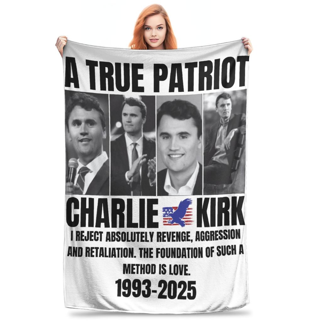 Charlie Kirk Shoot Blanket Quality Super Warm  Bedding Throws Winter Girls Boys Couch Chair Fashion Bedspread