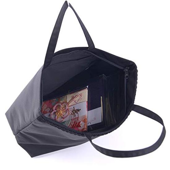 Wide-gusseted Tote Bag, Formal Bag, Large, Made in Japan, A4 Size, Black, Perfect for Commuting, Weddings, Entrance Ceremonies, Graduations, Entrance