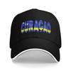 Pulsatilla Curacao Soccer Baseball Caps Fashion Hand Flag Sandwich Cap Unisex Women Breathable Caps Hat Fishing