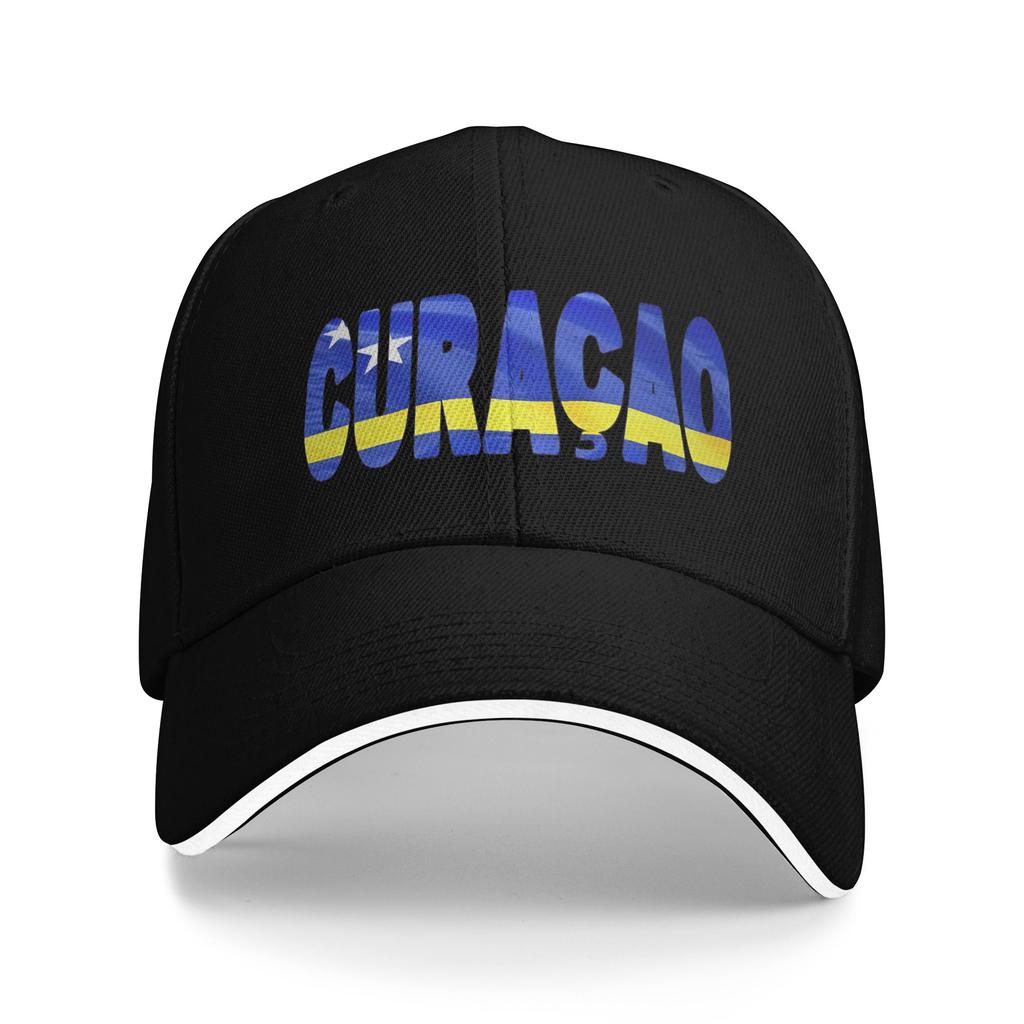 Pulsatilla Curacao Soccer Baseball Caps Fashion Hand Flag Sandwich Cap Unisex Women Breathable Caps Hat Fishing