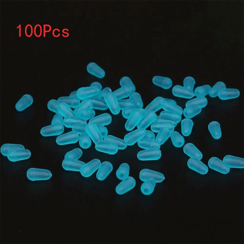 Blue Rubber Oval Stopper Fishing Float Fishing Bobber 100Pcs High Quality Rubber Space Beans Sea Carp Fly Fishing