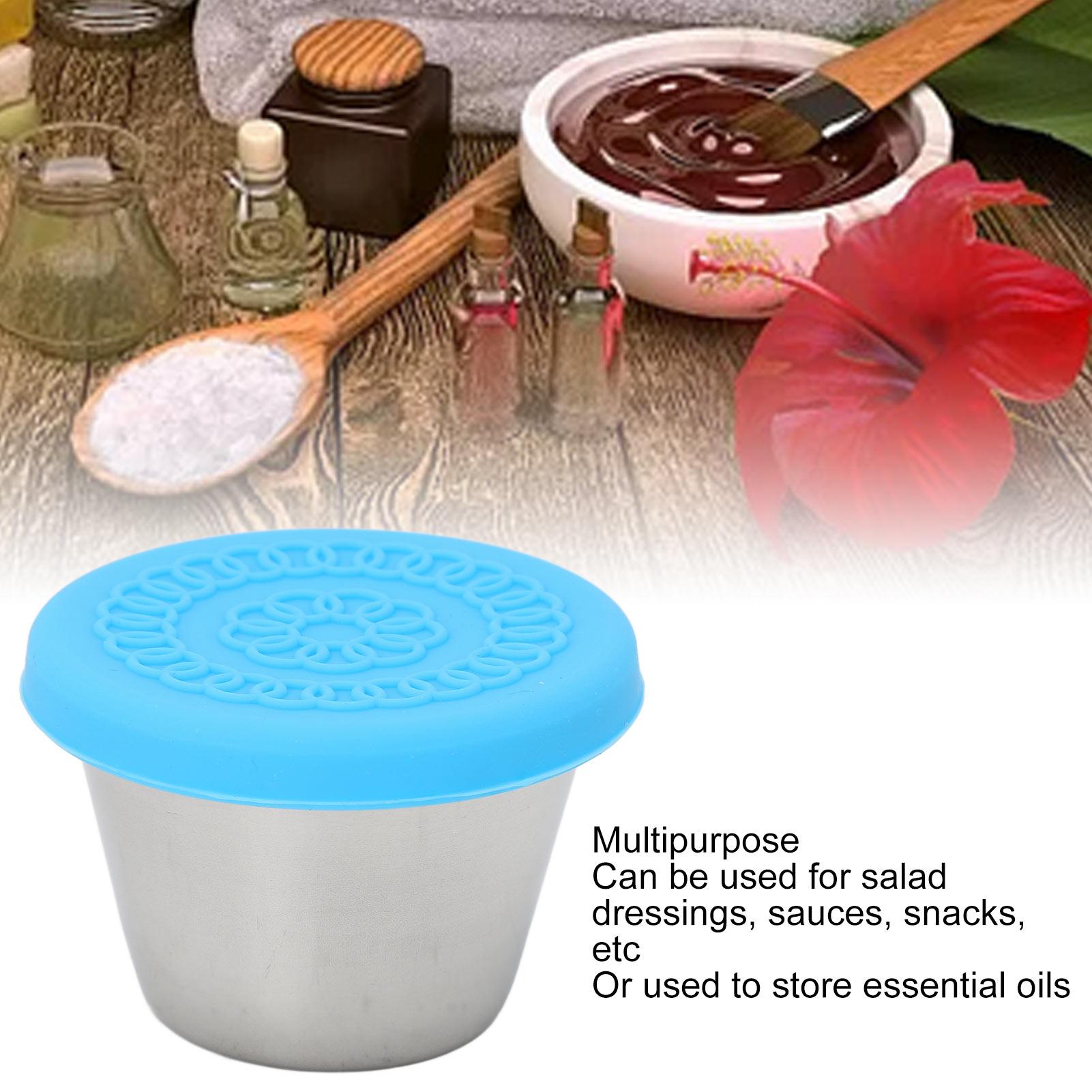 

Small Stainless Steel Container Leakage Proof Dishwasher Safe Portable Dressing Cup with Lid for Essential Oil 70ml