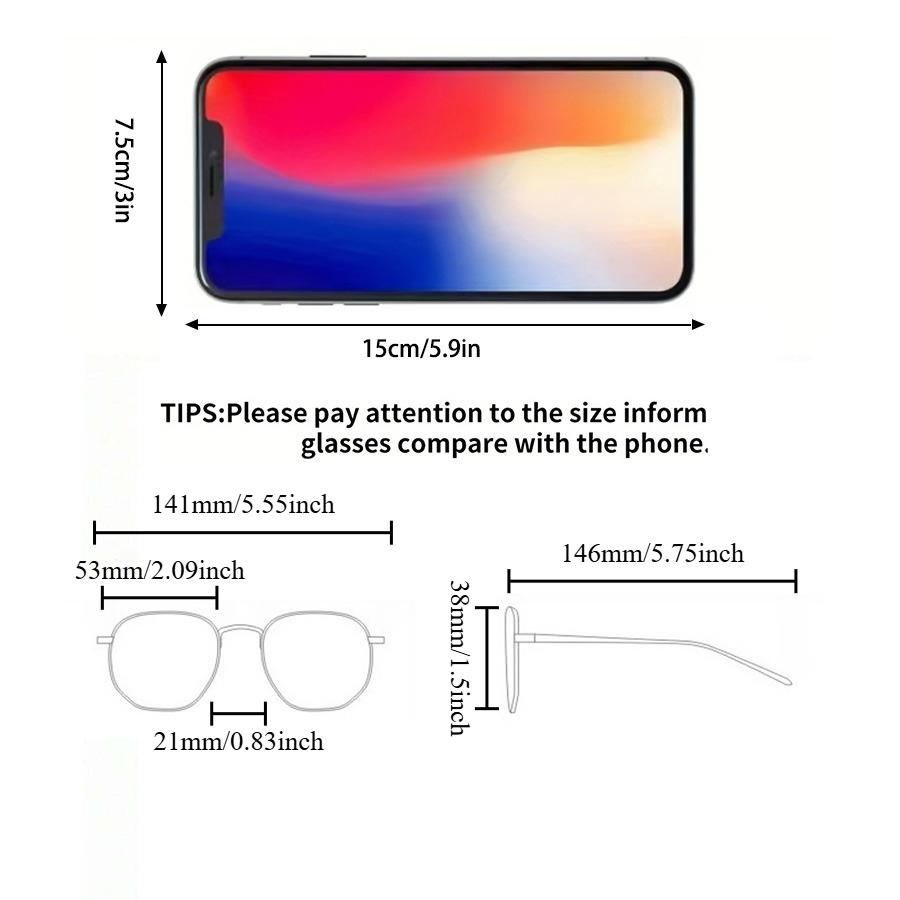 1pc Women's Box Glasses Decorative Street Wear Transparent Lens Autumn Travel School Festival Essential Accessories