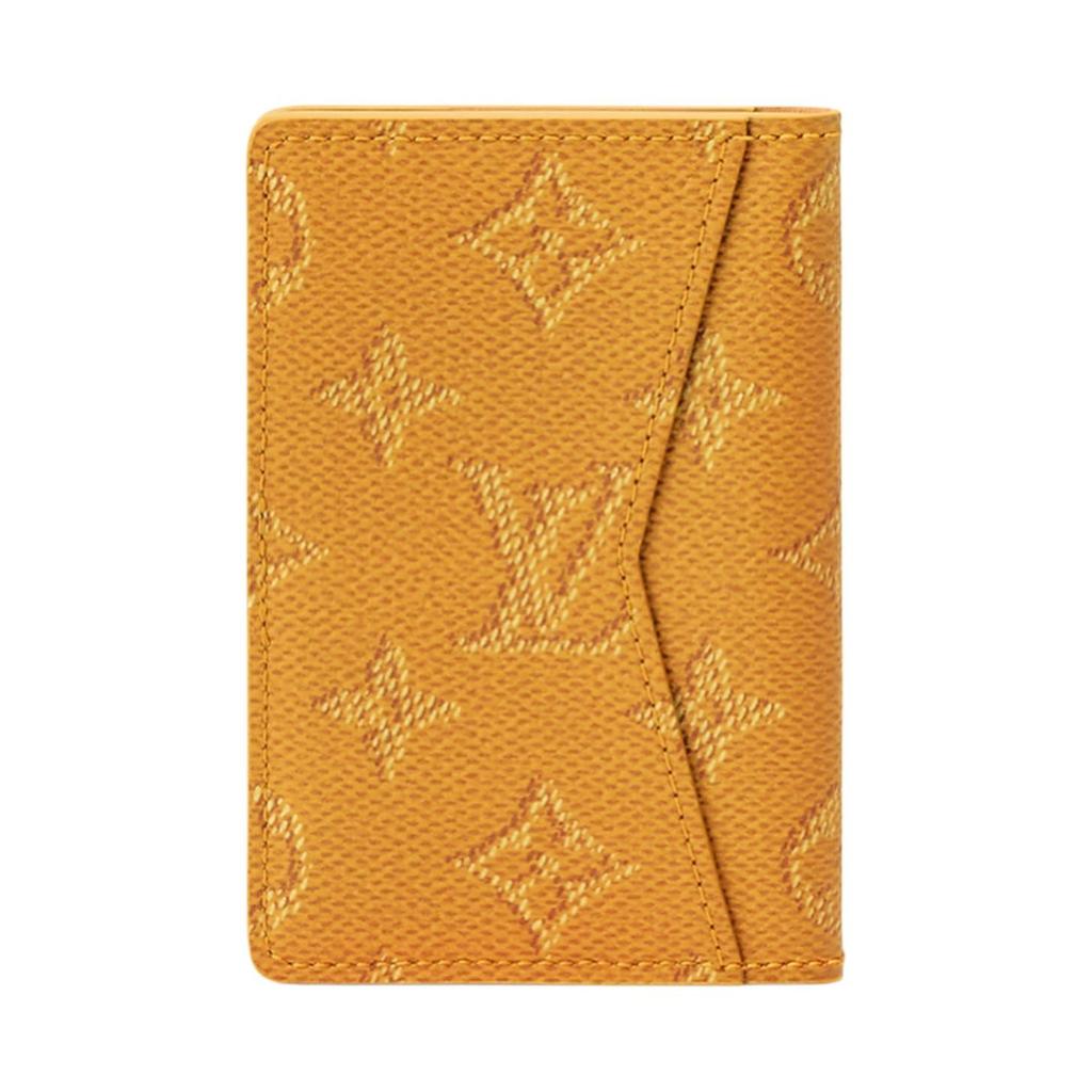 Louis Vuitton Pocket Organizer Monogram Heritage Coated Canvas Wallet Women's Saffron Yellow M26842