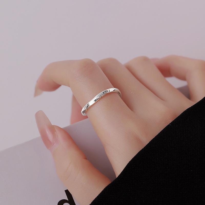 Women s Geometric Mobius Twist Adjustable Index Finger Ring Open Adjustable