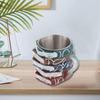 3D Painted Stacked Books Shaped Mug Resin Creative Handmade for Desk Shelf Decor Versatile 9x9x12cm