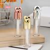 5ml Electroplated Lip Gloss Tube with Large Brush Head Transparent Pink Gold Silver Thick Rod Empty Bottle for Lips Container