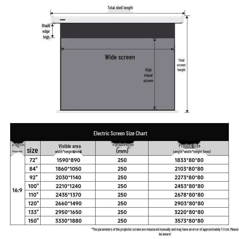 IN&VI 100-inch 16:9 Electric Anti-Light Projector Screen