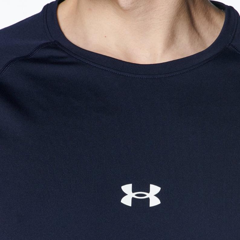 Under Armour Logo Print Comfortable Fitted Crew Neck Pullover Casual Short Sleeve T-Shirt Men T-Shirts Navy-Blue 1384732-410