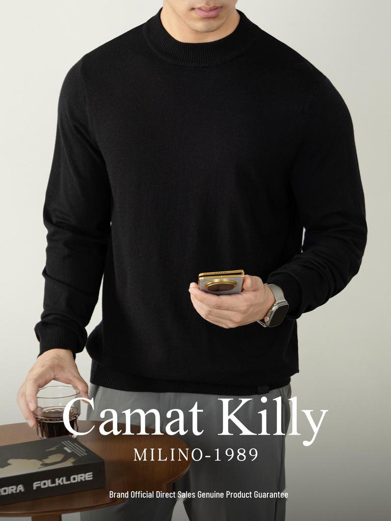 CamatKilly • Men's Soft Knitwear: Luxurious, Thick, Anti-Pilling, High-Elastic Base Layer for Autumn and Winter.