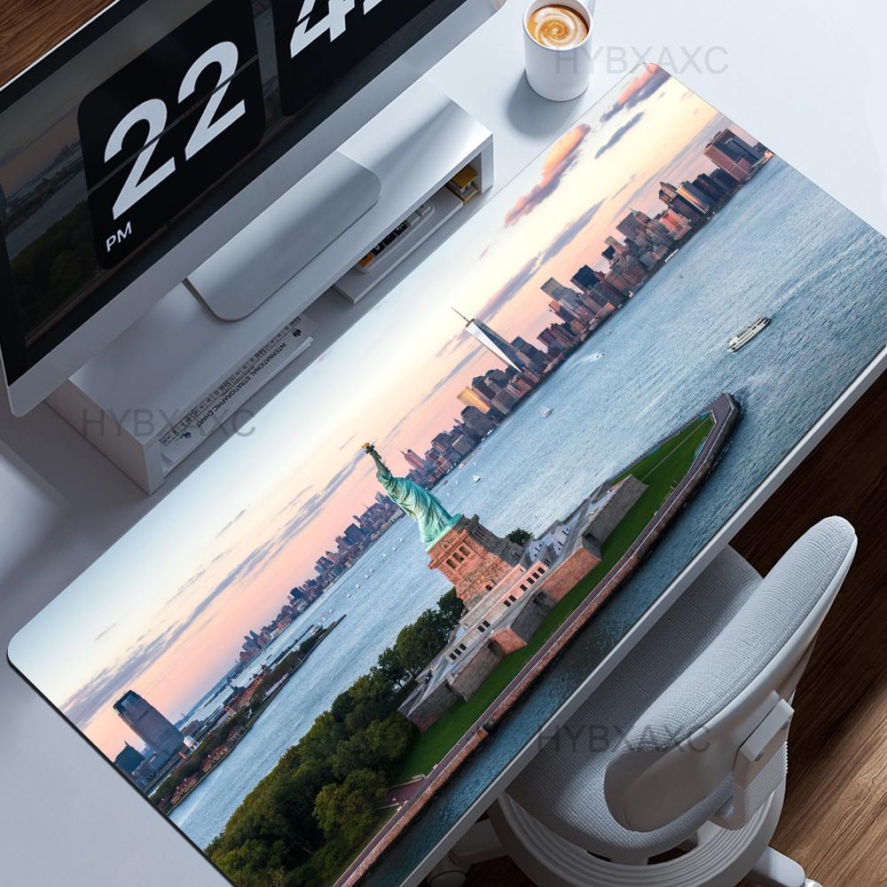 HYBXAXC 80x40 Statue Of Liberty USA Mouse Pad 90x40 Cm Kawaii Desk Mat Comfortable Xxl Pc Gamer Gaming Computer Offices Keyboard