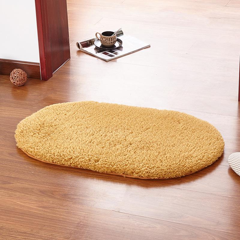 Water Absorbent Oval Plush Non-Slip Floor Mat Rug Living Room Doormat Carpet