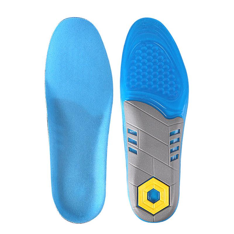 TPE Three-color Full-pad Men's and Women's Thickened Soft Massage Sports Insole High Elastic Shock Absorption Non-slip Foot Insole