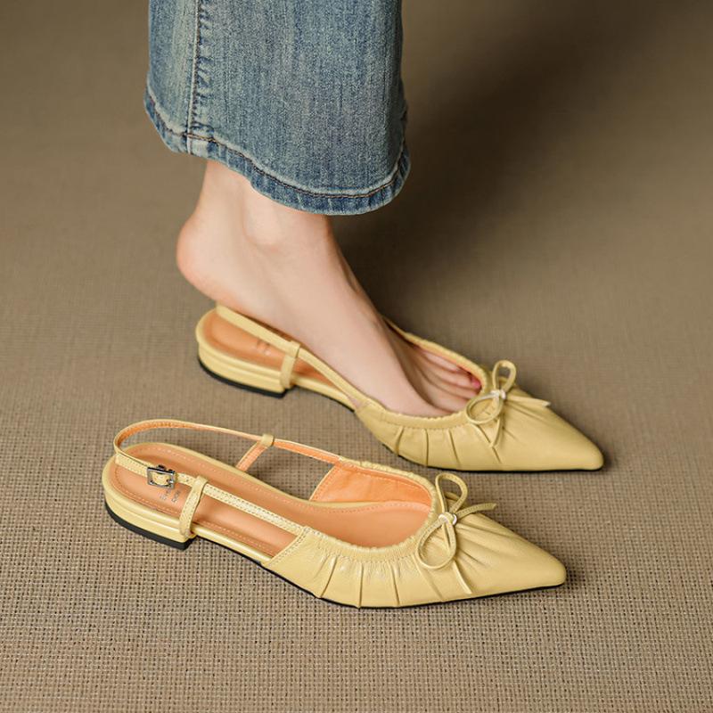 

Korean version flat-soled sandals women s summer women s bag head sandals buckle beef tendon soft sole large size shoes new empty sandals 40 жёлтый