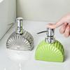 Bouteille à pompe créative en céramique en forme d'éventail pour shampooing et gel douche de salle de bain, flacon séparé, distributeur de savon, accessoires de salle de bain