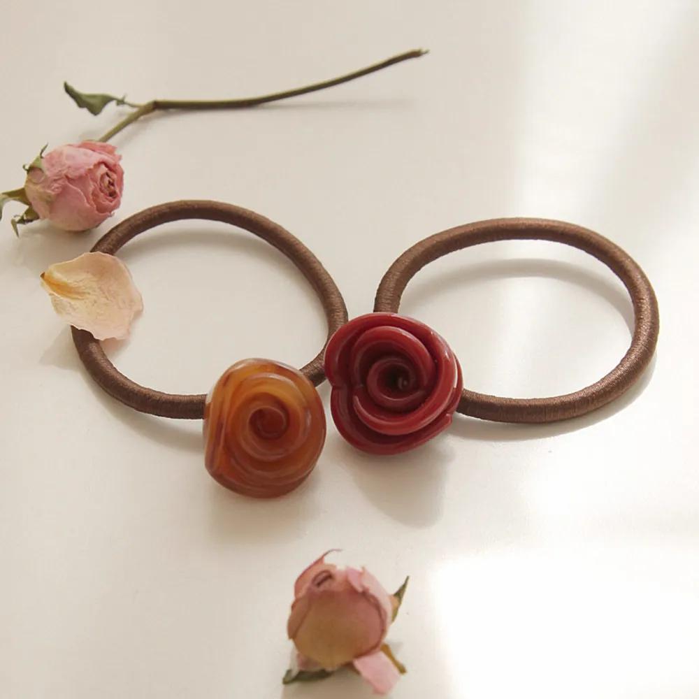 J Lauren Cellulose Rose Hair Tie H01261 Red