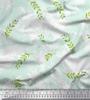 Soimoi Purple Poly Crepe Fabric Pecan Leaves Fabric Prints By Metre 42 Inch
