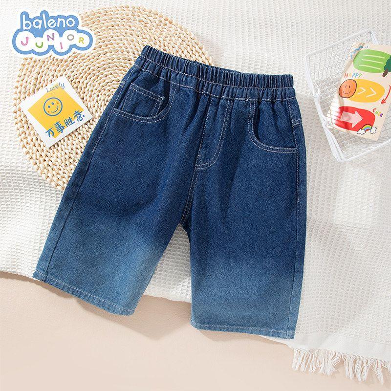 Bannelu Children s Clothing Boys  Summer Pants Children s Thin Casual Pants Middle and Big Children s Summer Fashion Demin shorts Men s Dark Blue/Pure Color 160