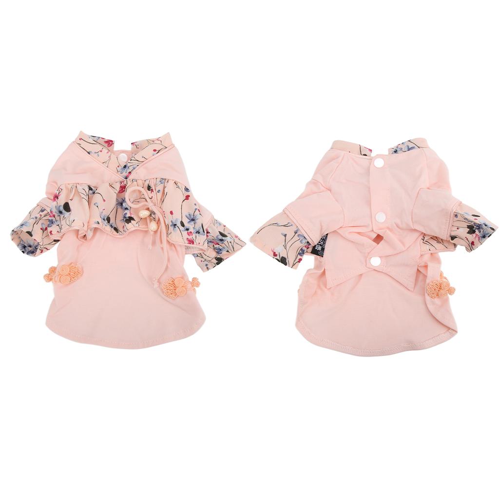 Tang Anzug Haustierkleid Hund Chinesischer Stil Elegant Cheongsam Satin Kostüm für Kleine Hunde Welpe Haustier