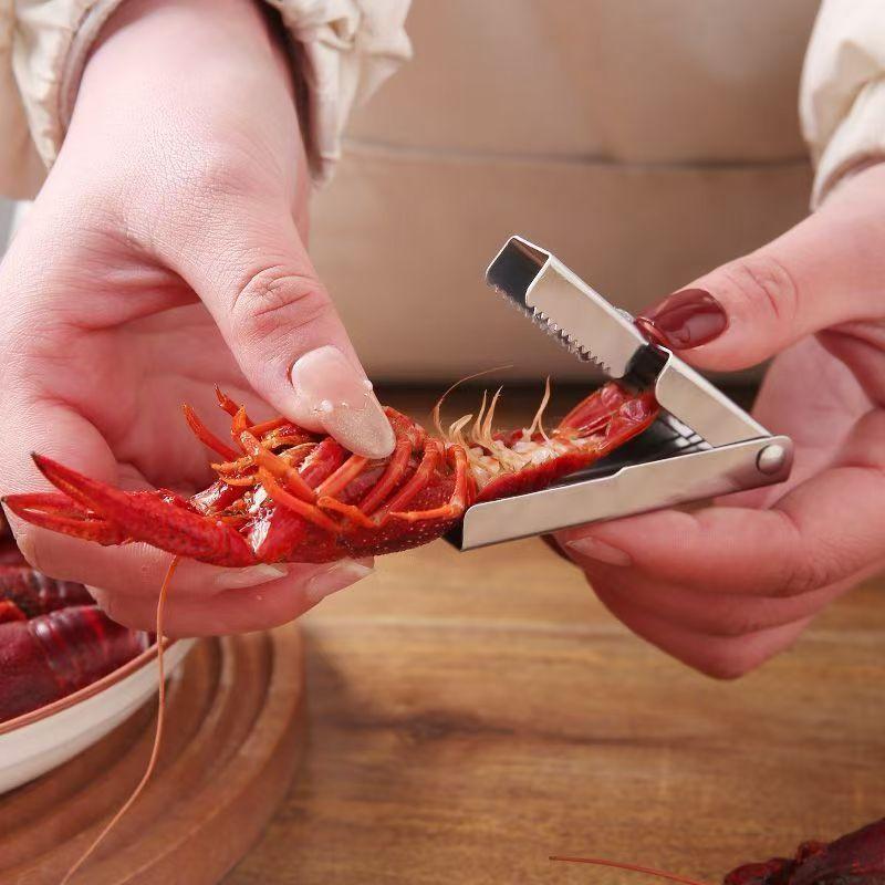 Multifunctional Crayfish Peeler Shrimp Shell Remover, Seafood Shelling Tool, Shrimp Meat Separator & Back Cutting Scissors