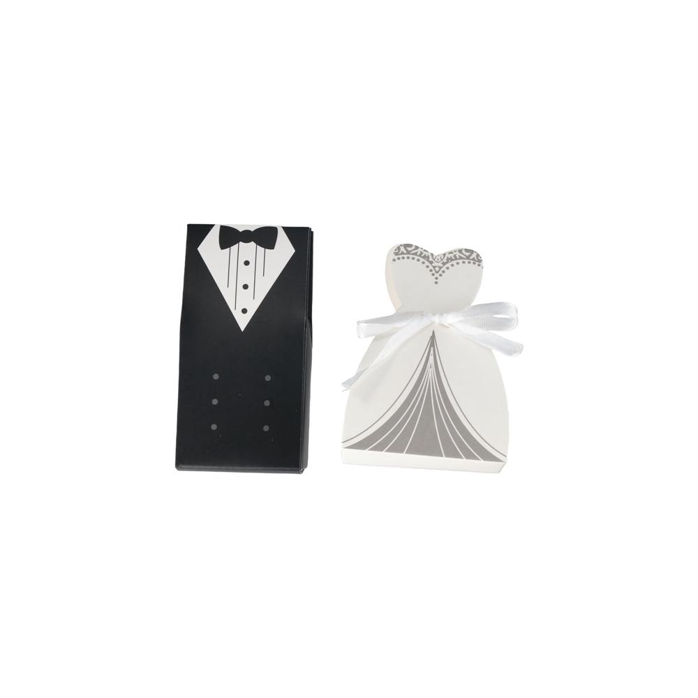 New Tuxedo Dress Gift Ribbon Candy Boxes Groom Bridal Favor Gift Wedding Party