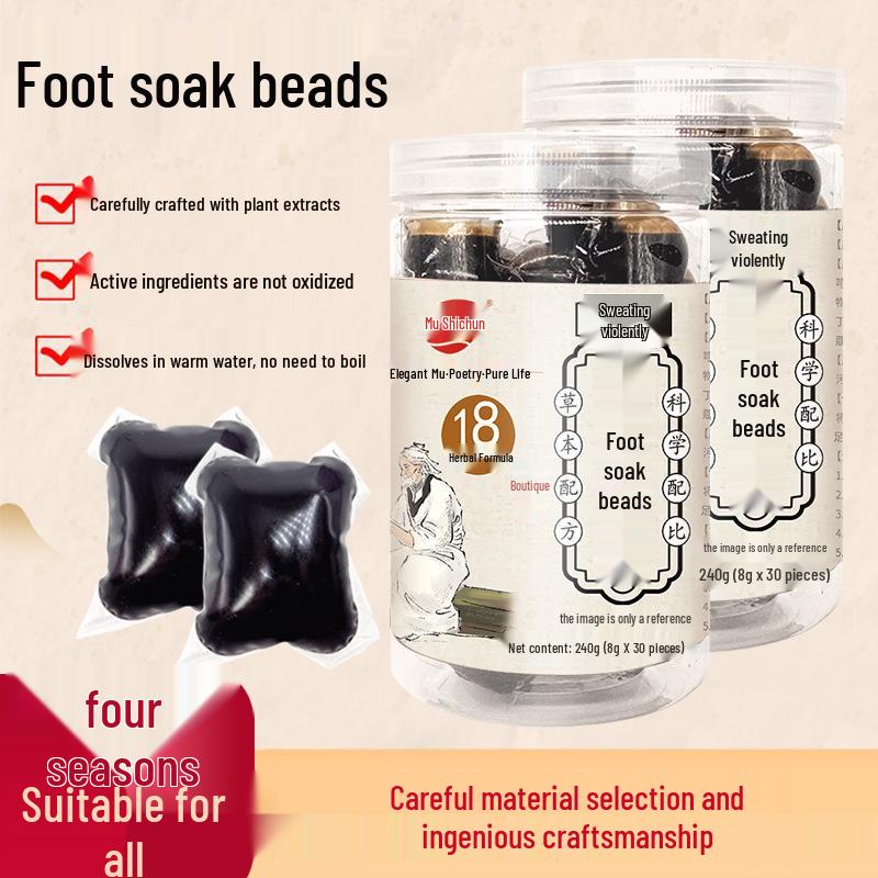 Mushi Chun 30-Pack Sweating Foot Soak Beads for Dampness Removal, 8g Each