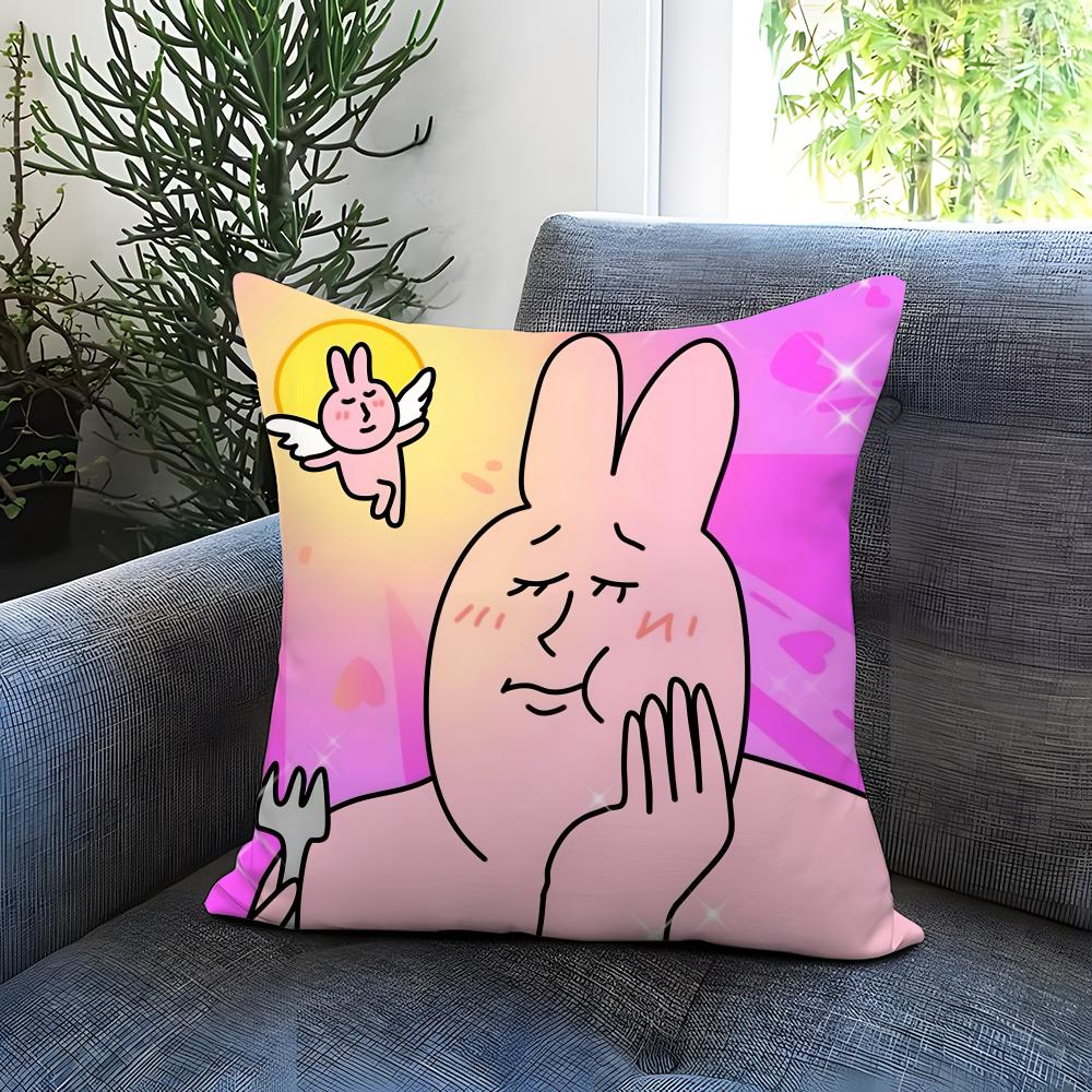 popular my friend rabbit Cushion Cover Comfortable Reversible Pillow Cover Ideal for Car Sofa Bedroom & Beyond