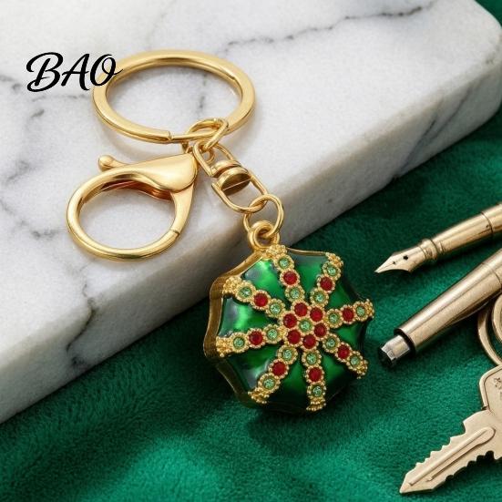 Octagonal Cap Key Ring Rhinestone Ethnic Hat Keychain, Bling Car Keychains Ring, Zinc Alloy Pendant for Backpacks and Handbags