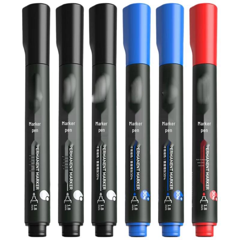 Lijiu Hong Coarse Tip Black Marker Pens 50-Pack