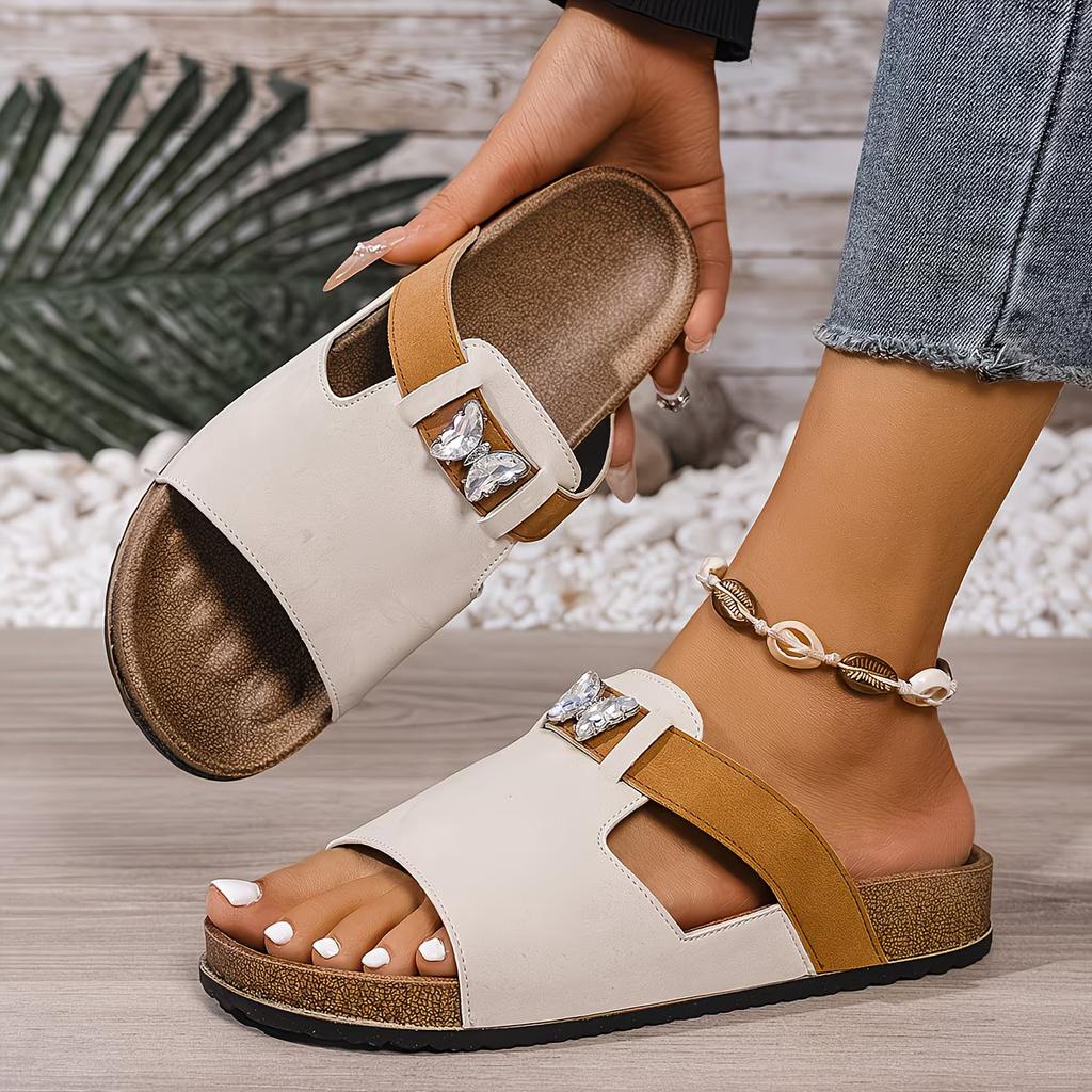 Women'S Retro Thick-Soled Bixson Sandals - Slip-On Open-Toe Beach Slides, Perfect for Vacation Leisure Wear, Holiday Footwear, Open-Toe Shoes.