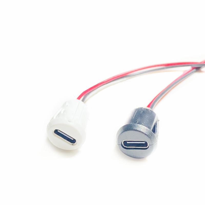 Usb 2Pin High Current Charging Socket Plate Type -C Waterproof Female Connector