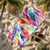 Watercolor gradient feather theme polyester microfiber beach towel is highly absorbent, suitable for swimming and beach outings