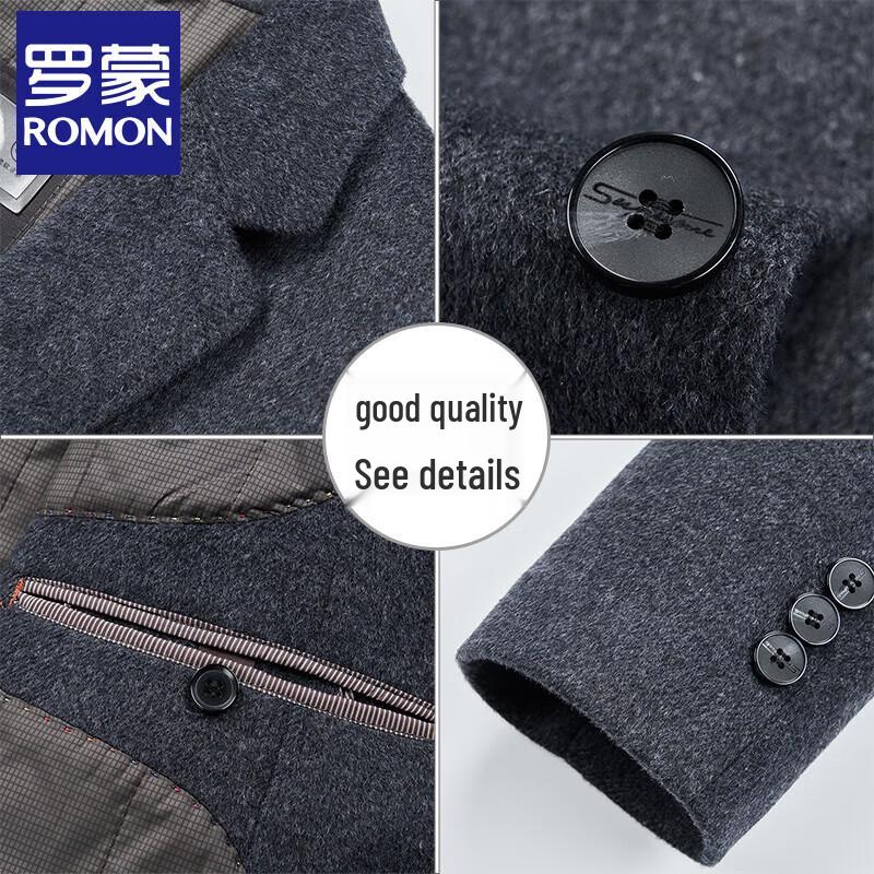 Romon Men's Business Casual Wool Blend Overcoat