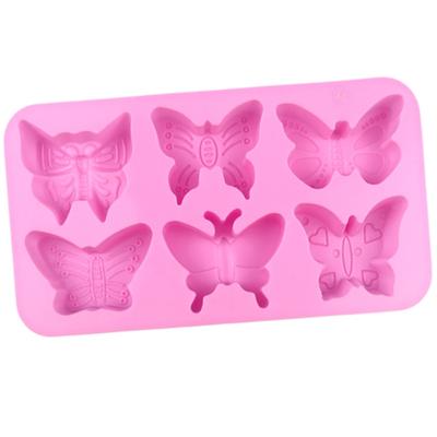 6 Cavity Butterfly Silicone Molds For Valentines Day Romance Mousses Cake Ice Creams Baked Dessert Safe Baking Tool
