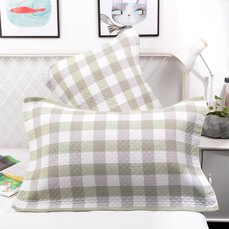 Extra Large Cartoon Cotton Gauze Pillow Towel - Thickened, Soft, Comfy, 3-Layer, Year-Round, Men's Gray
