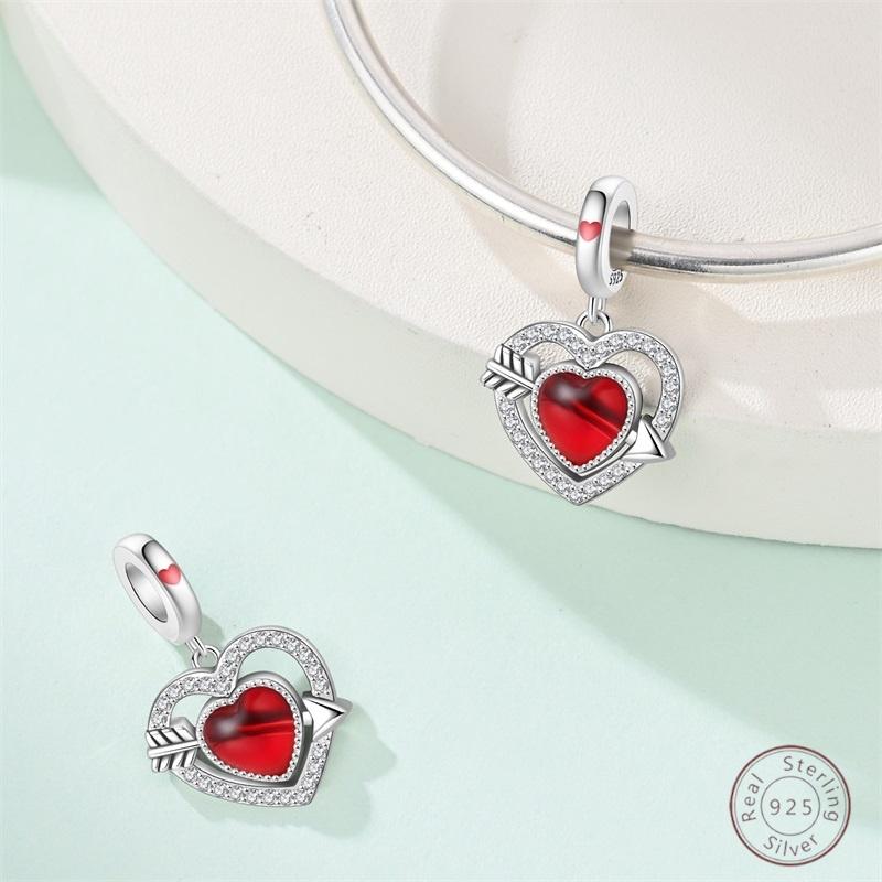 New Original Charm Bead Pendants Copper Crown Strawberry Perfume Gold Bow Fit Bracelet Necklace Women Jewelry